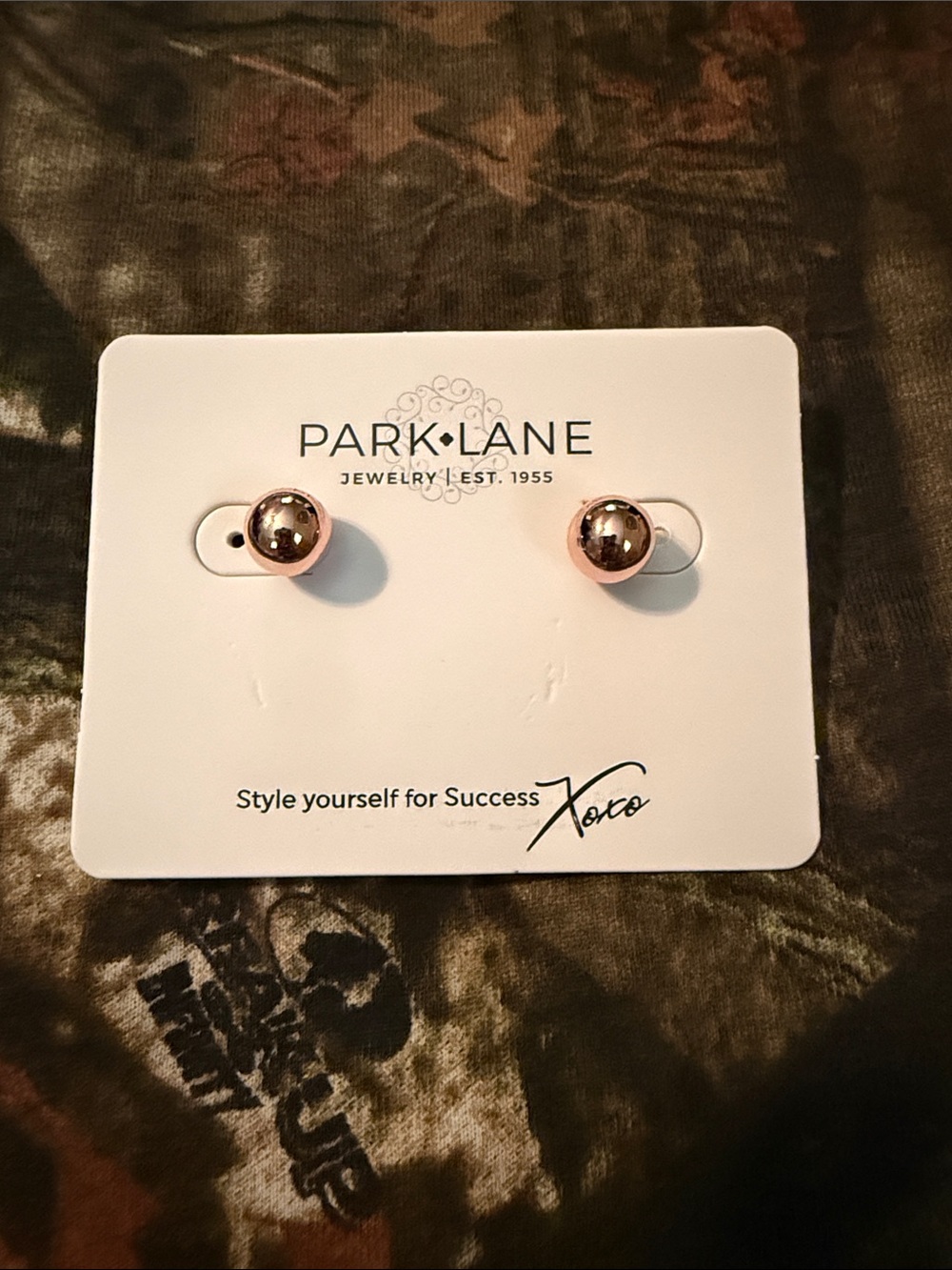 Park Lane Rose-Gold Tone Spherical Stud Earrings